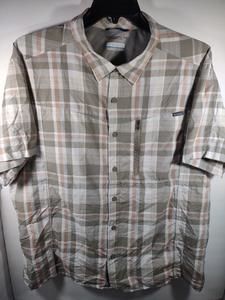 Columbia Omni Shade Sun Protection Men's Size 2XL Vented Button Up Plaid EUC